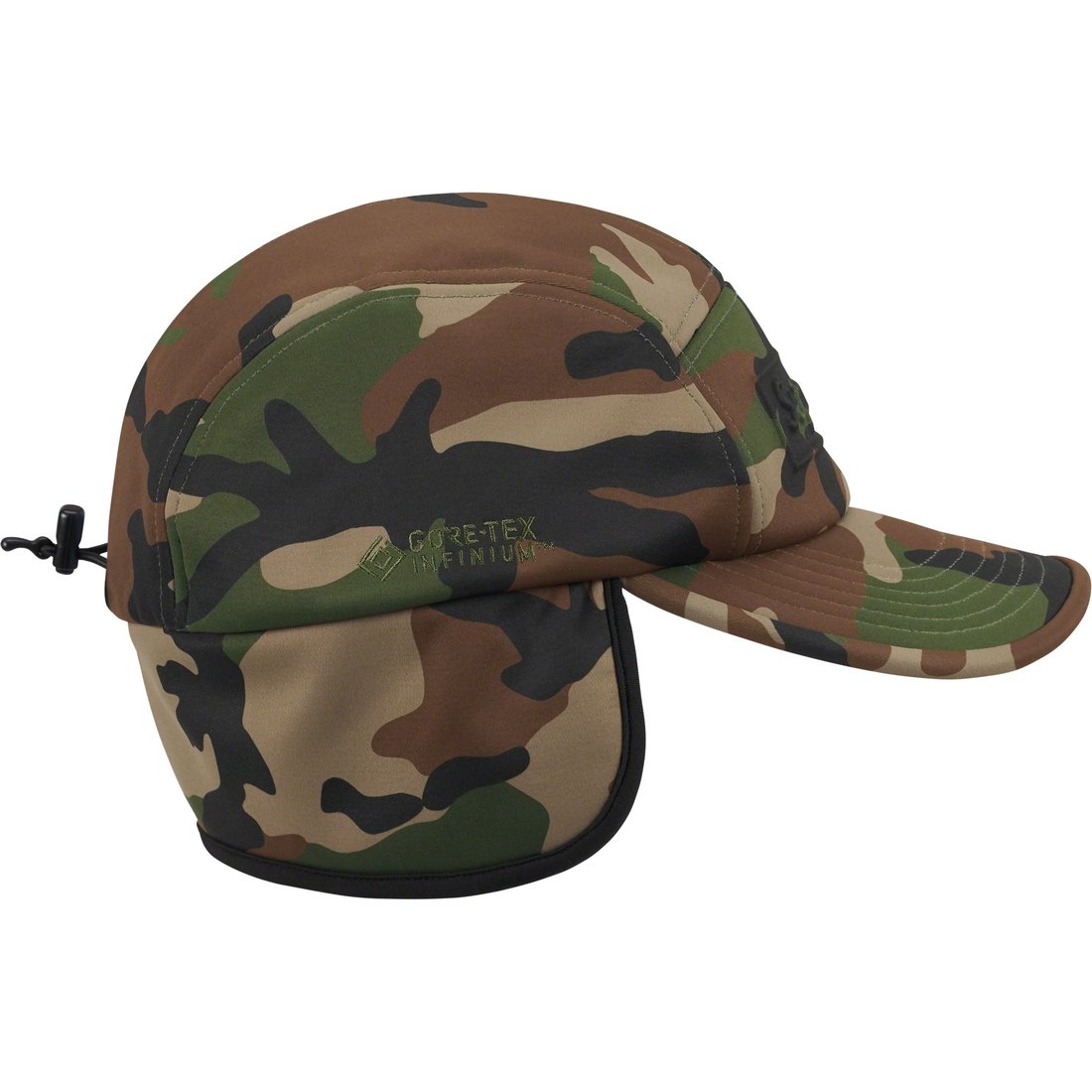 Details on WINDSTOPPER Earflap Camp Cap Woodland Camo from fall winter
                                                    2023 (Price is $60)