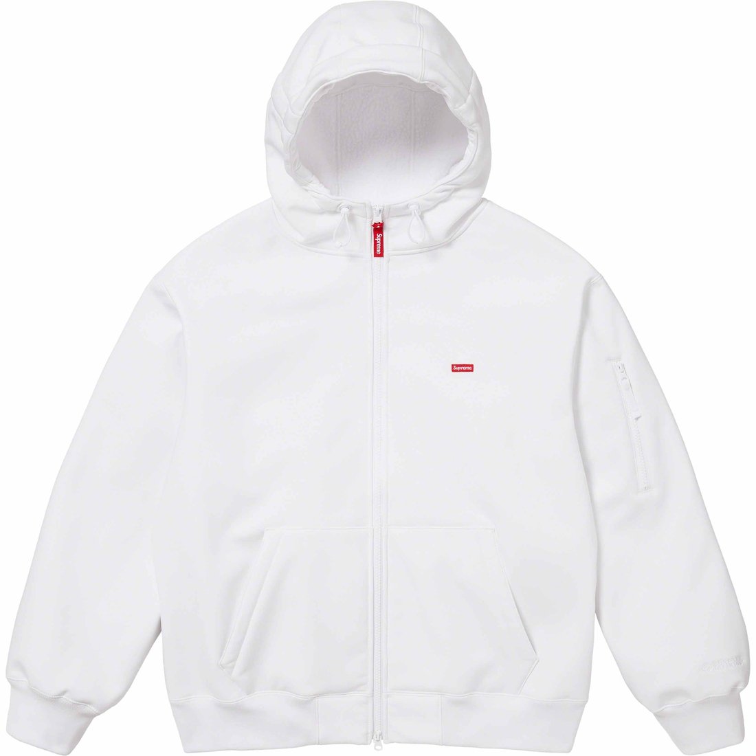 Details on WINDSTOPPER Zip Up Hooded Sweatshirt White from fall winter
                                                    2023 (Price is $198)