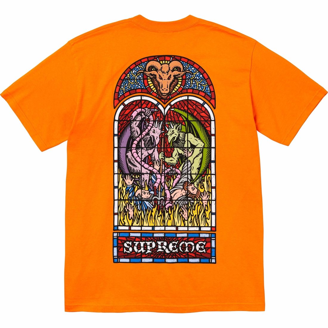 Details on Worship Tee Orange from fall winter
                                                    2023 (Price is $40)