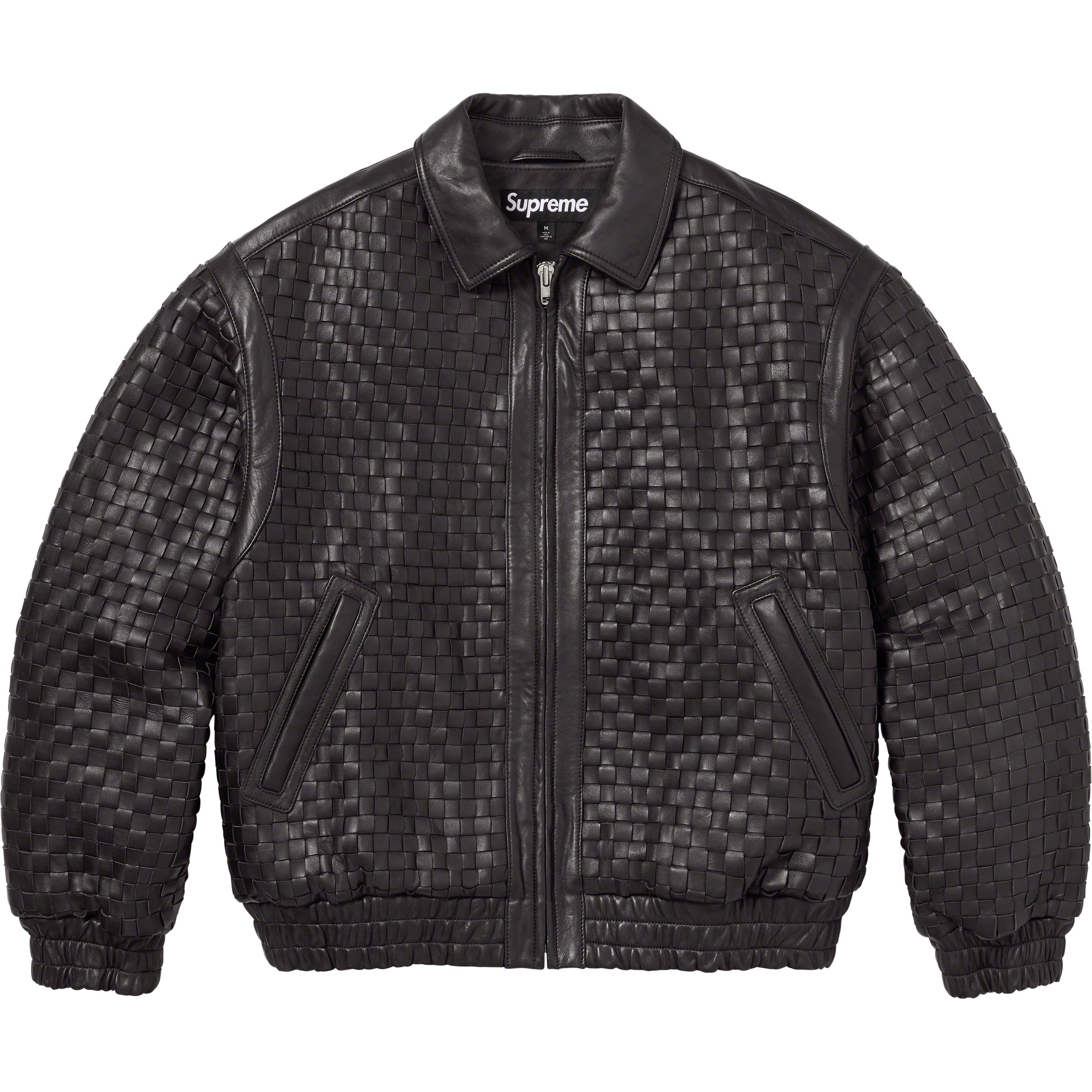 Supreme Woven Leather Varsity Jacket