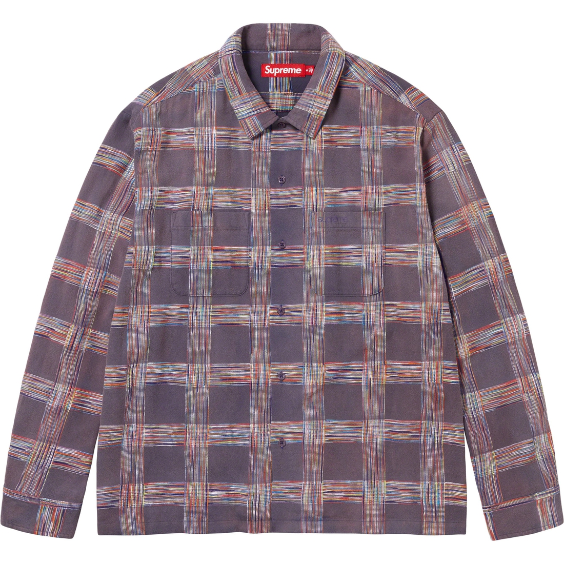 Details on Woven Plaid Shirt Washed Navy from fall winter
                                                    2023 (Price is $138)