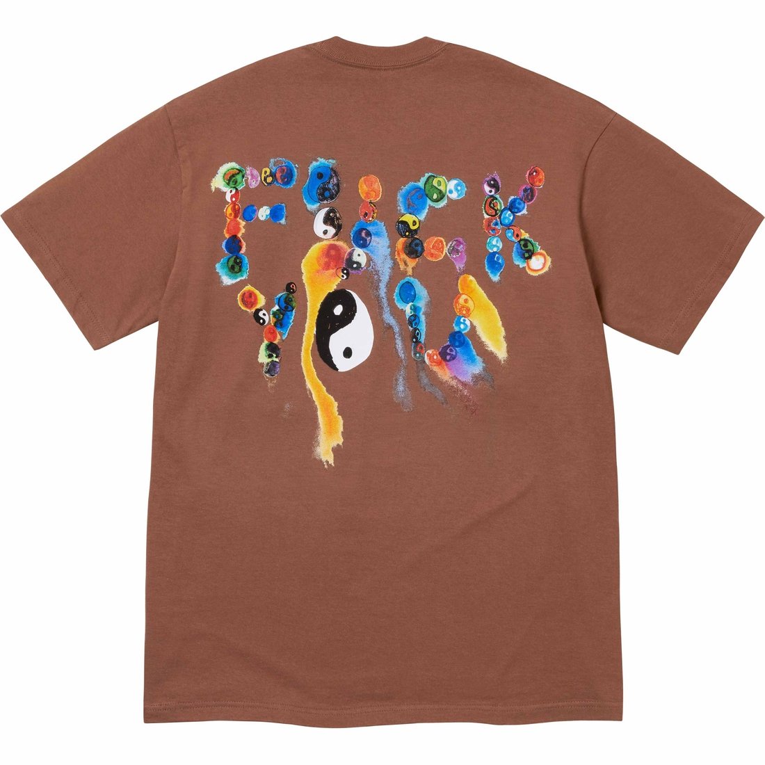 Details on Ying Yang Tee Brown from fall winter
                                                    2023 (Price is $40)