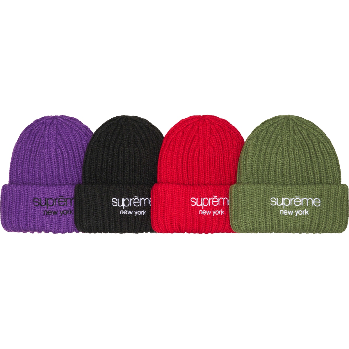 Supreme Classic Logo Chunky Ribbed Beanie releasing on Week 15 for fall winter 2023