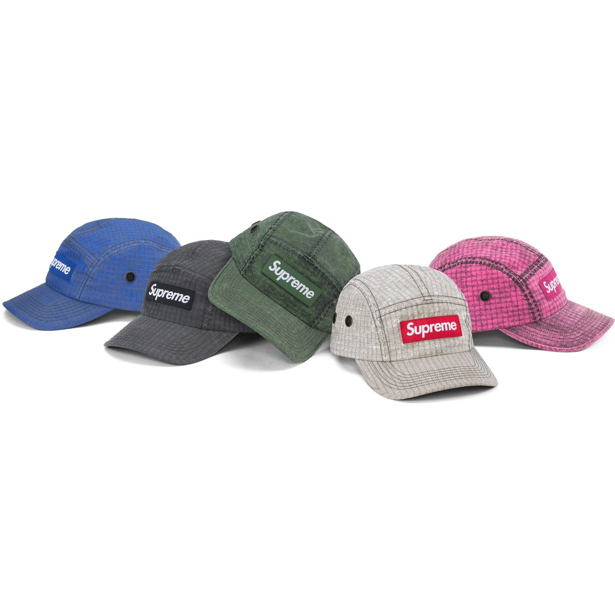 Supreme Distressed Ripstop Camp Cap for fall winter 23 season