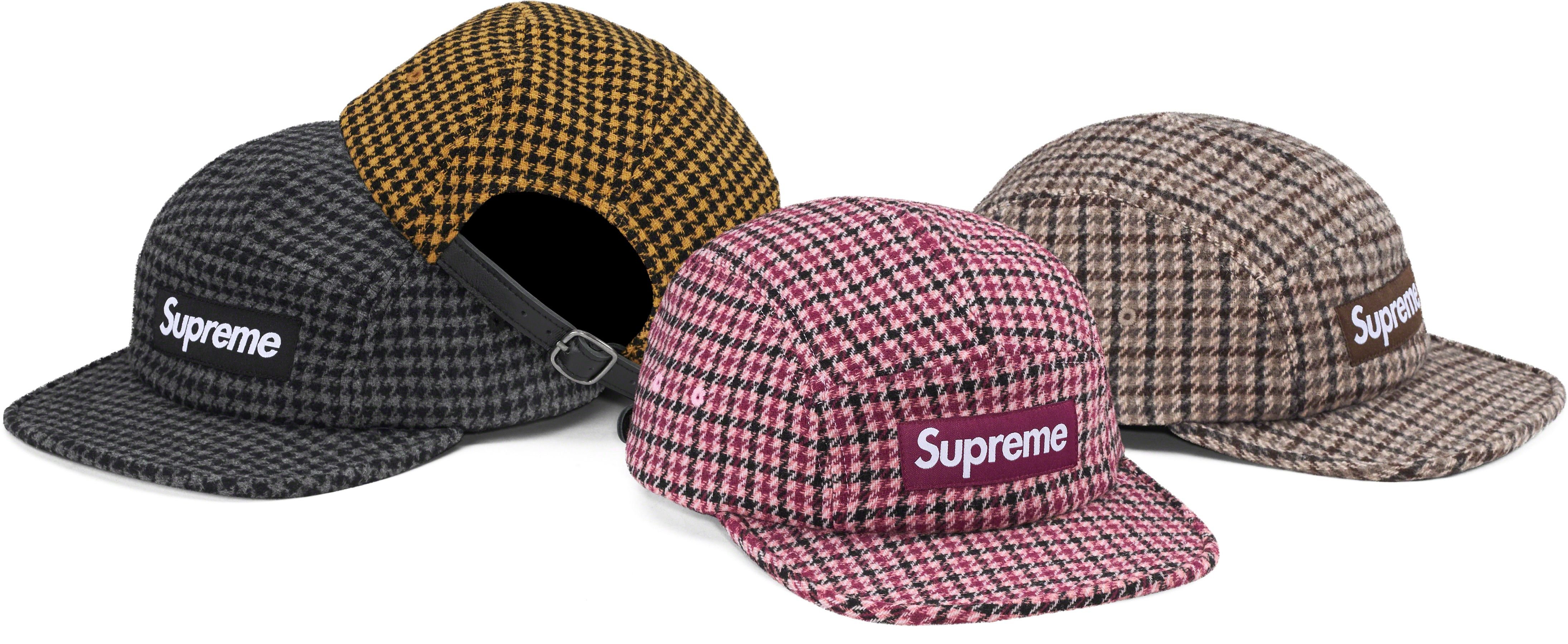 メンズsupreme Houndstooth Wool Camp Cap