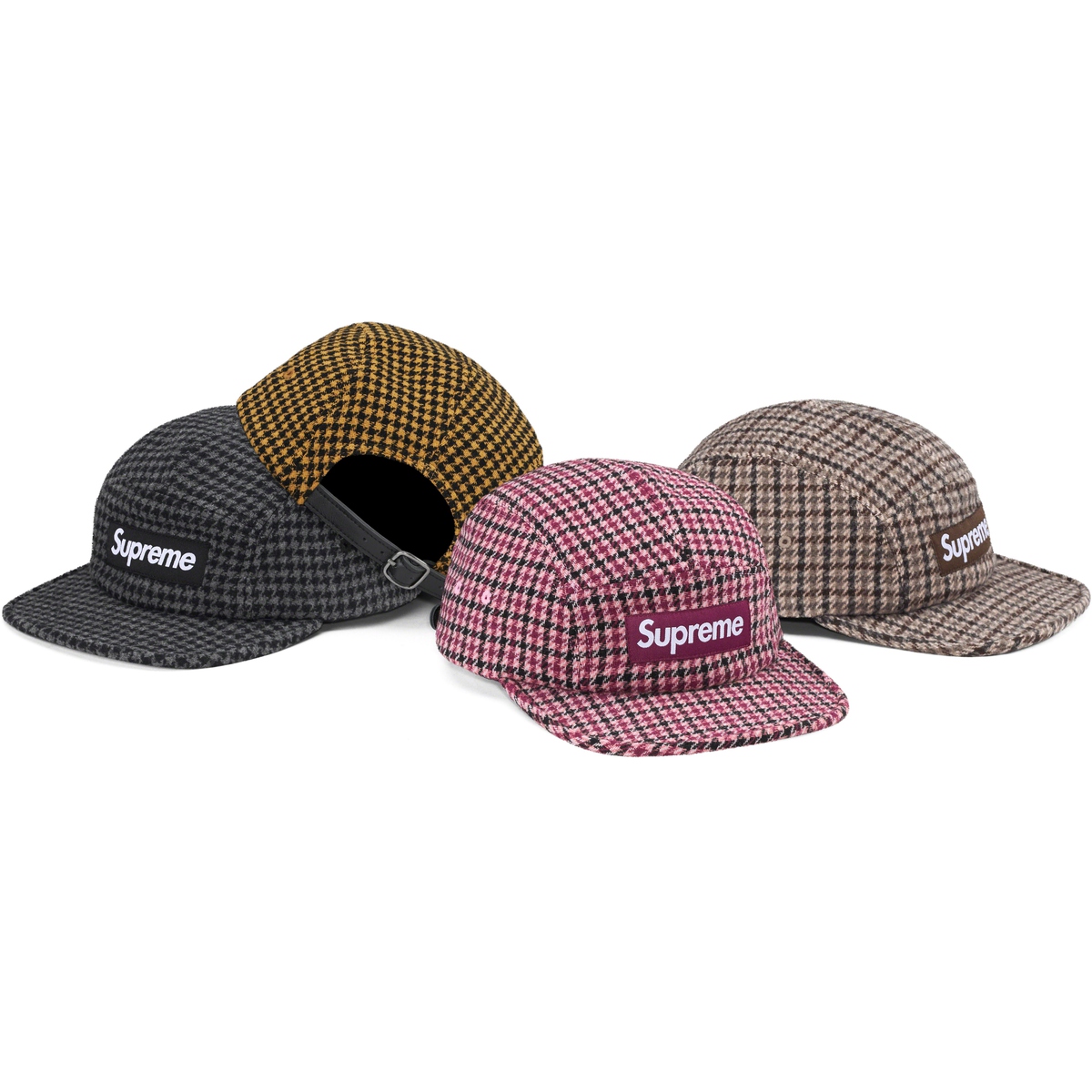 Supreme Houndstooth Wool Camp Cap releasing on Week 18 for fall winter 2023