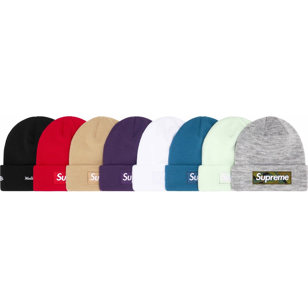 Details on New Era Box Logo Beanie from fall winter 2023