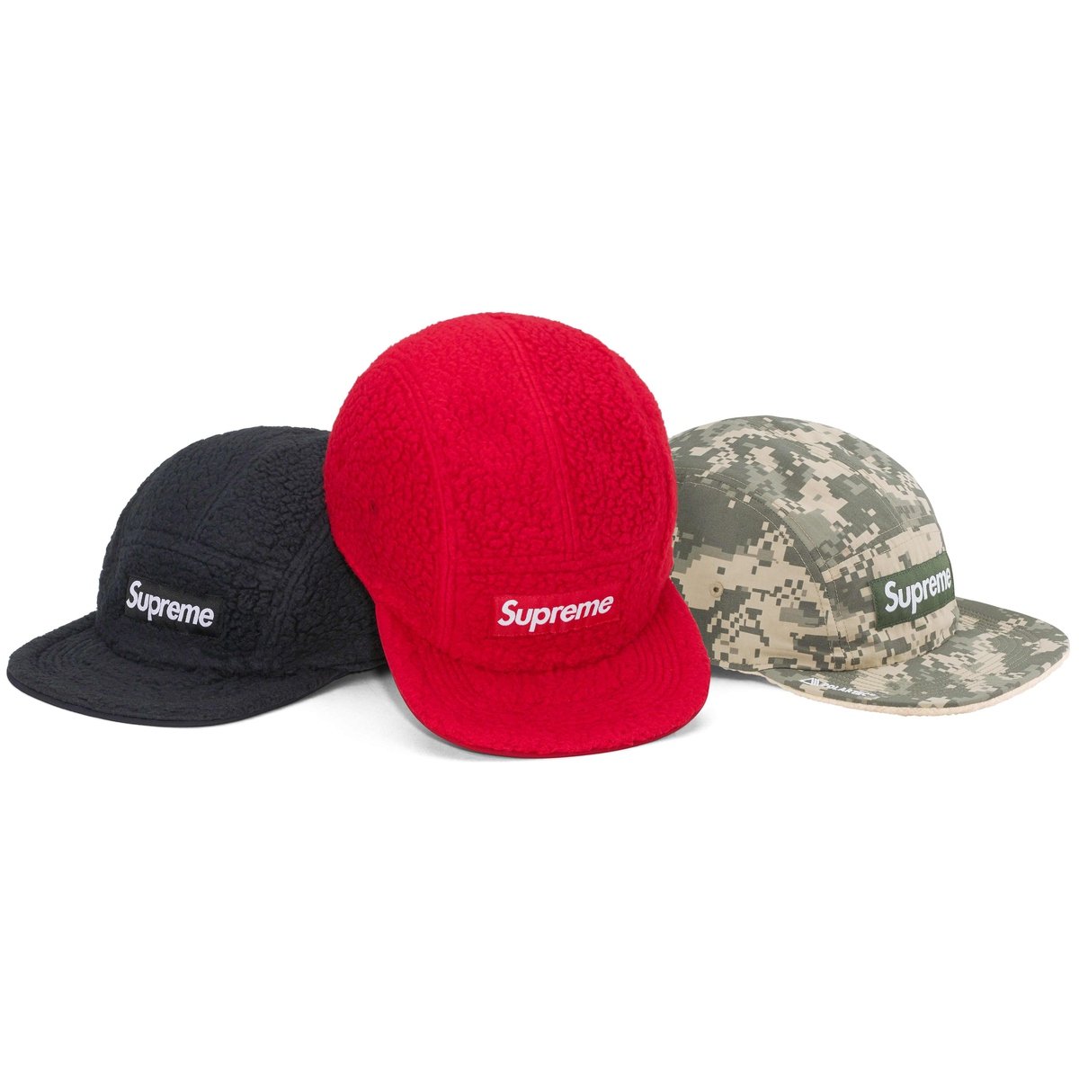 Supreme Polartec Shearling Reversible Camp Cap for fall winter 23 season