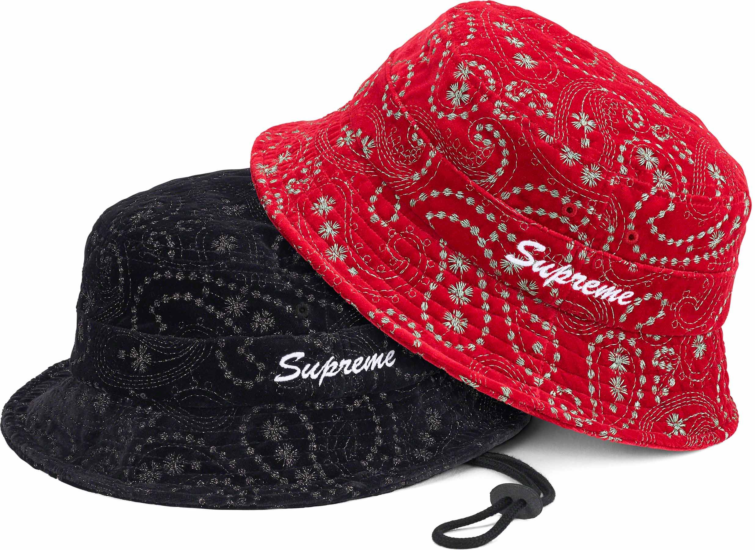 新品未使用Supreme Velvet Paisley Boonie ブラック