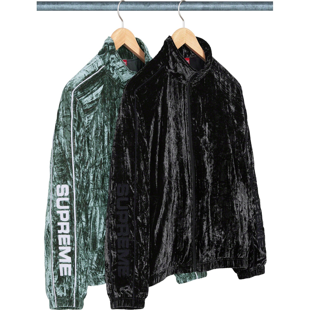 Supreme Crushed Velvet Track Jacket releasing on Week 7 for fall winter 2023