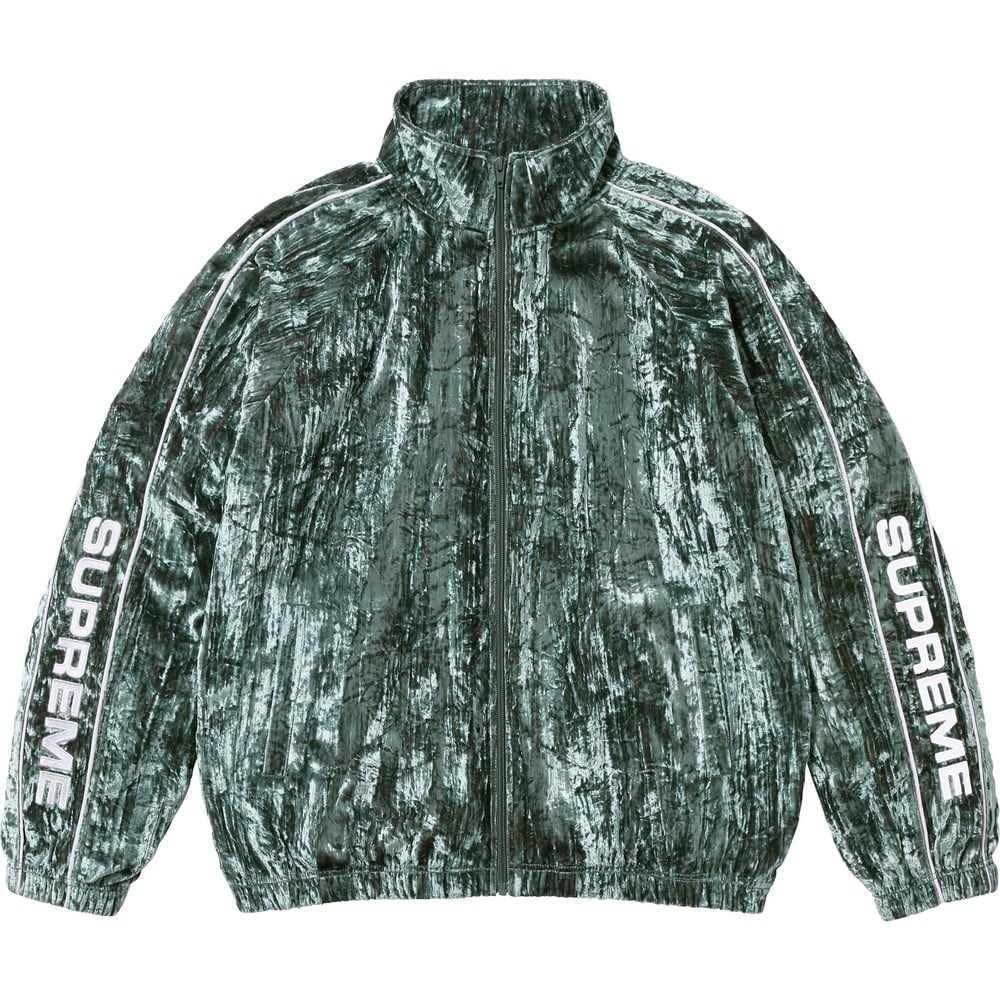 Details on Crushed Velvet Track Jacket  from fall winter
                                                    2023 (Price is $158)