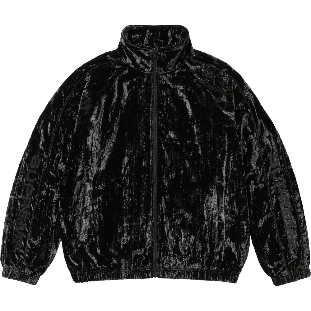 Details on Crushed Velvet Track Jacket  from fall winter
                                                    2023 (Price is $158)