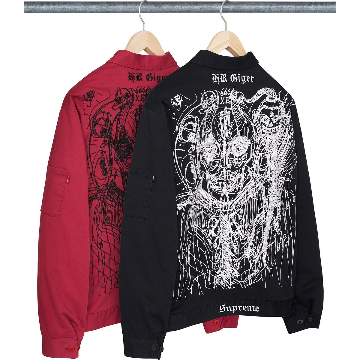 Supreme H.R. Giger Embroidered Work Jacket released during fall winter 23 season