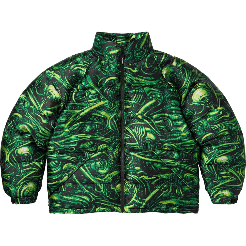 Details on H.R. Giger Jacquard Down Puffer Jacket  from fall winter
                                                    2023 (Price is $498)