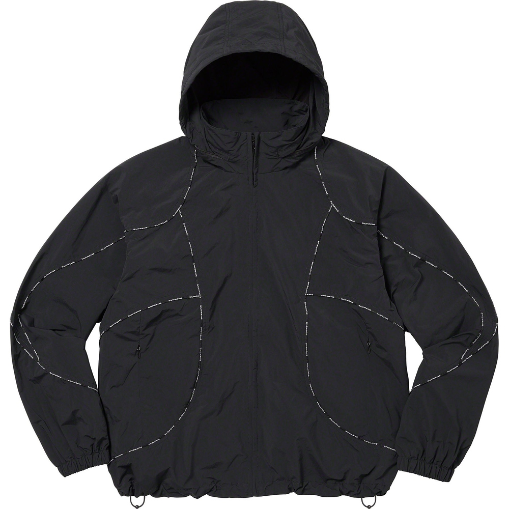 Supreme Logo Piping Hooded Track Jacket (FW23) - $178