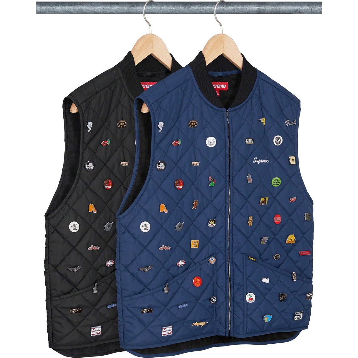 Supreme Pins Quilted Work Vest released during fall winter 23 season