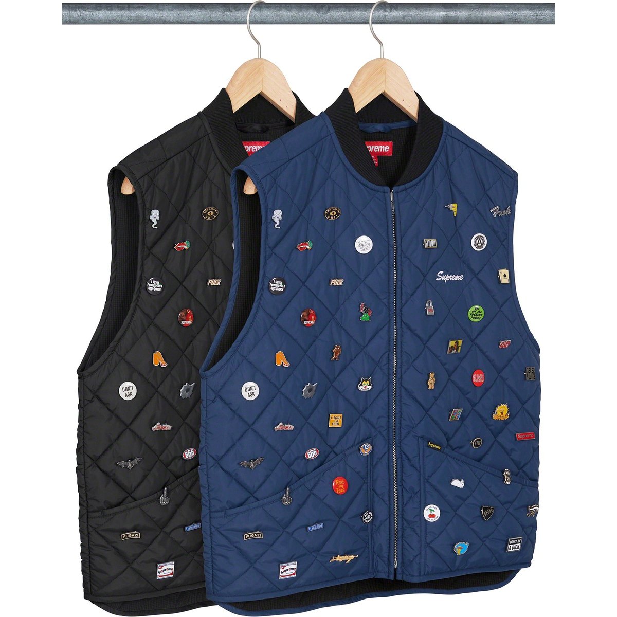 Details on Pins Quilted Work Vest from fall winter
                                            2023 (Price is $388)