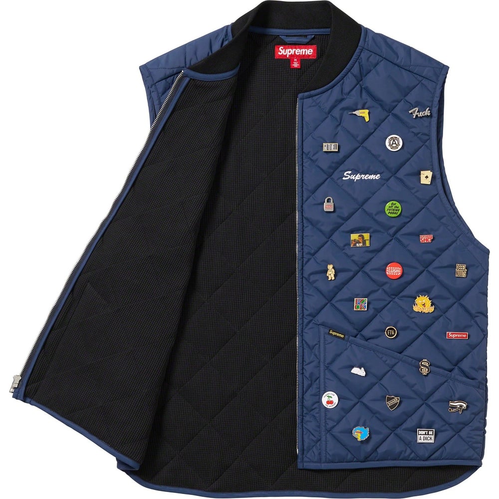 Details on Pins Quilted Work Vest  from fall winter
                                                    2023 (Price is $388)