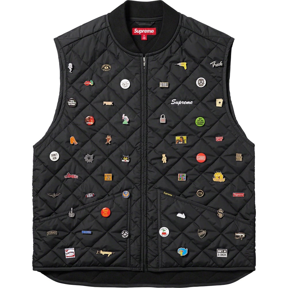 Details on Pins Quilted Work Vest  from fall winter
                                                    2023 (Price is $388)