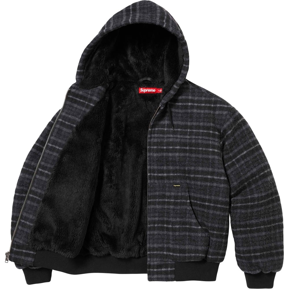 Details on Plaid Wool Hooded Work Jacket  from fall winter 2023 (Price is $238)