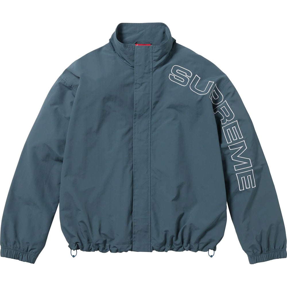 Details on Spellout Embroidered Track Jacket  from fall winter
                                                    2023 (Price is $168)