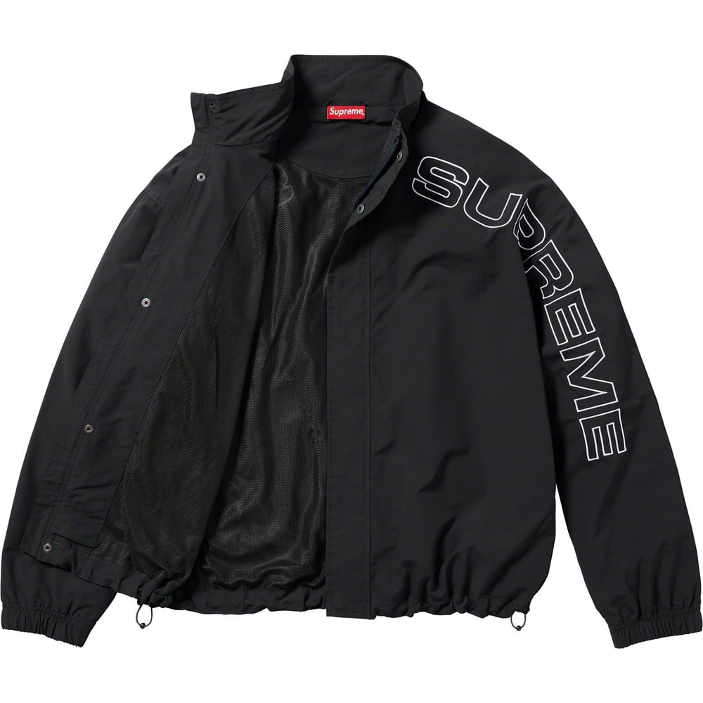 Details on Spellout Embroidered Track Jacket  from fall winter
                                                    2023 (Price is $168)