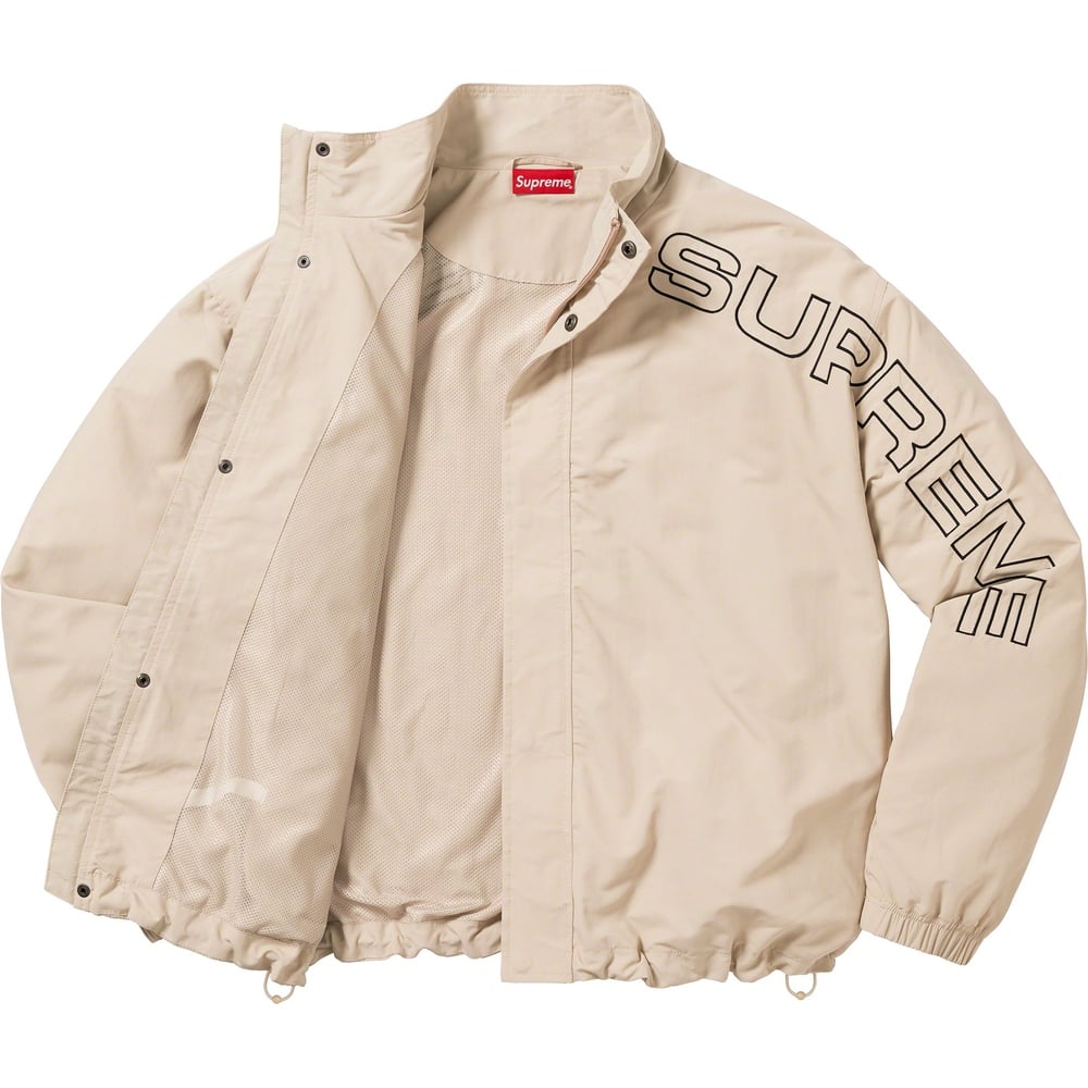 Details on Spellout Embroidered Track Jacket  from fall winter
                                                    2023 (Price is $168)