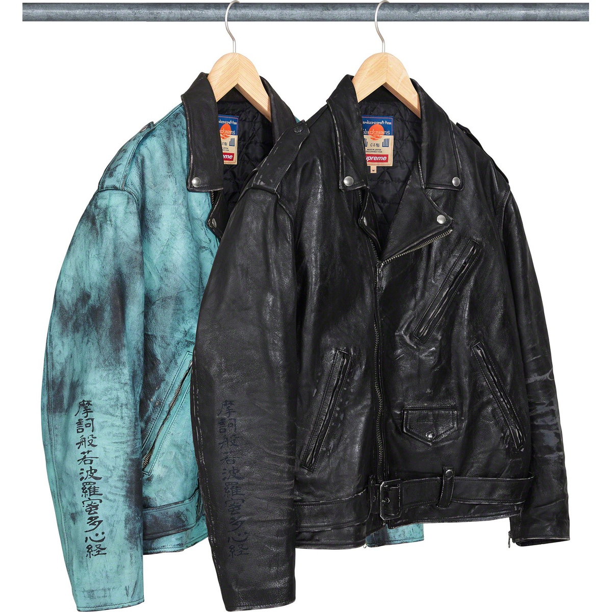Details on Supreme Blackmeans Painted Leather Motorcycle Jacket from fall winter
                                            2023