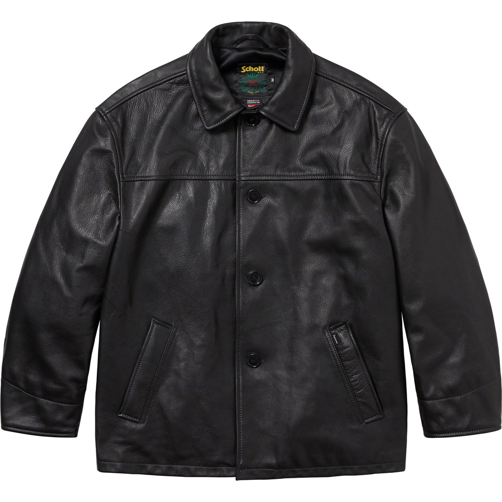 Details on Supreme Schott Leather Car Coat  from fall winter
                                                    2023