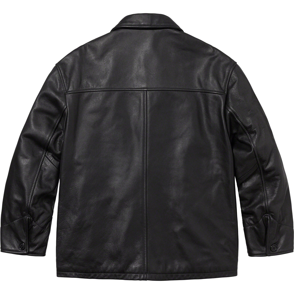 Details on Supreme Schott Leather Car Coat  from fall winter
                                                    2023 (Price is $898)