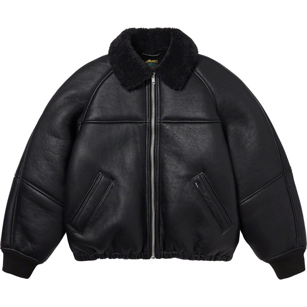 Details on Supreme Schott Shearling Bomber Jacket  from fall winter
                                                    2023 (Price is $1498)