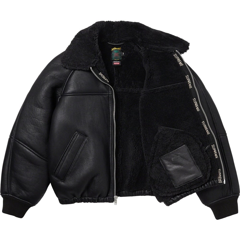 Details on Supreme Schott Shearling Bomber Jacket  from fall winter
                                                    2023 (Price is $1498)