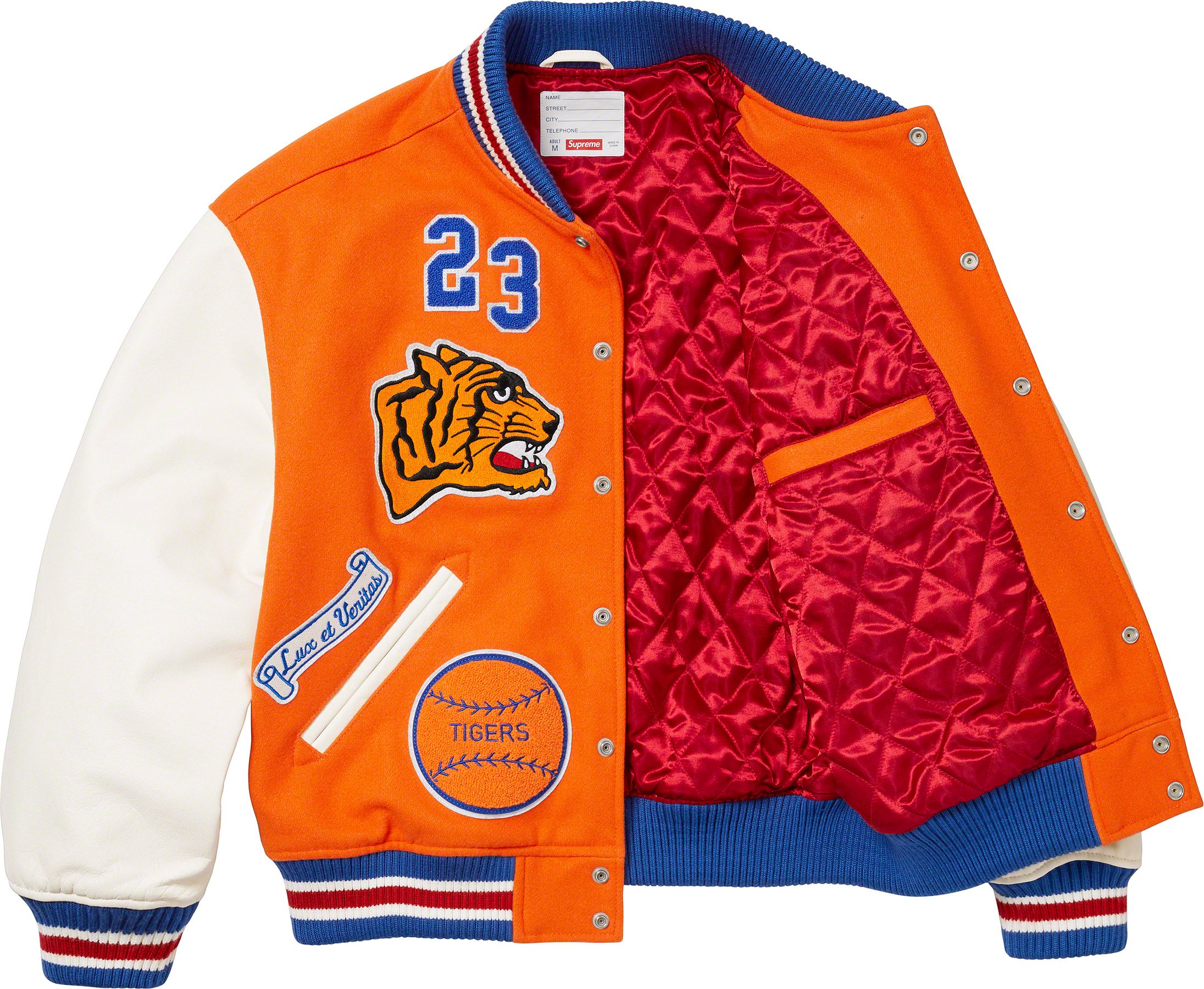 Tiger Varsity Jacket - fall winter 2023 - Supreme