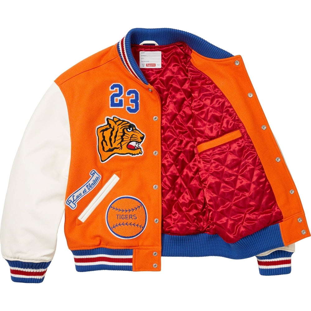 Details on Tiger Varsity Jacket  from fall winter
                                                    2023 (Price is $568)