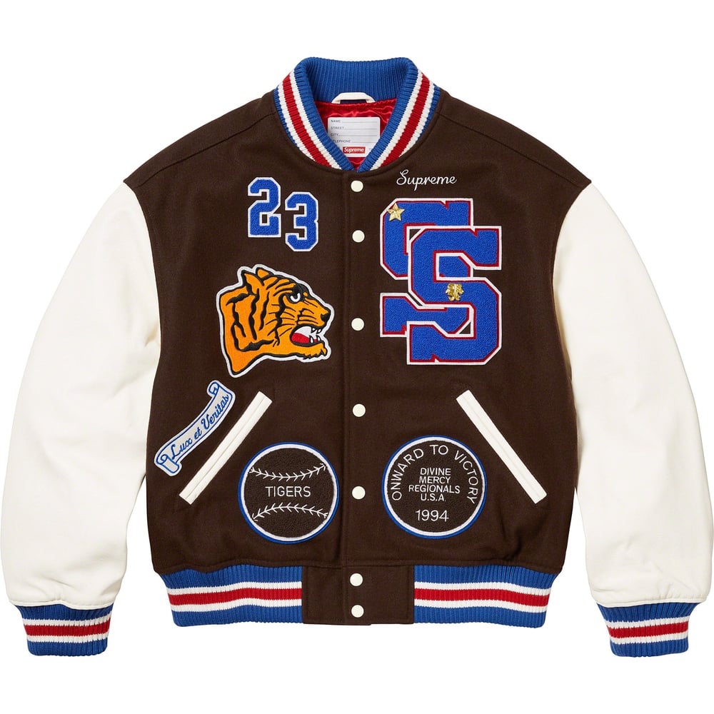 Details on Tiger Varsity Jacket  from fall winter
                                                    2023 (Price is $568)