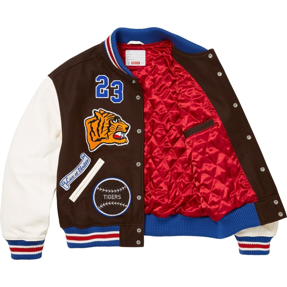 Details on Tiger Varsity Jacket  from fall winter
                                                    2023 (Price is $568)