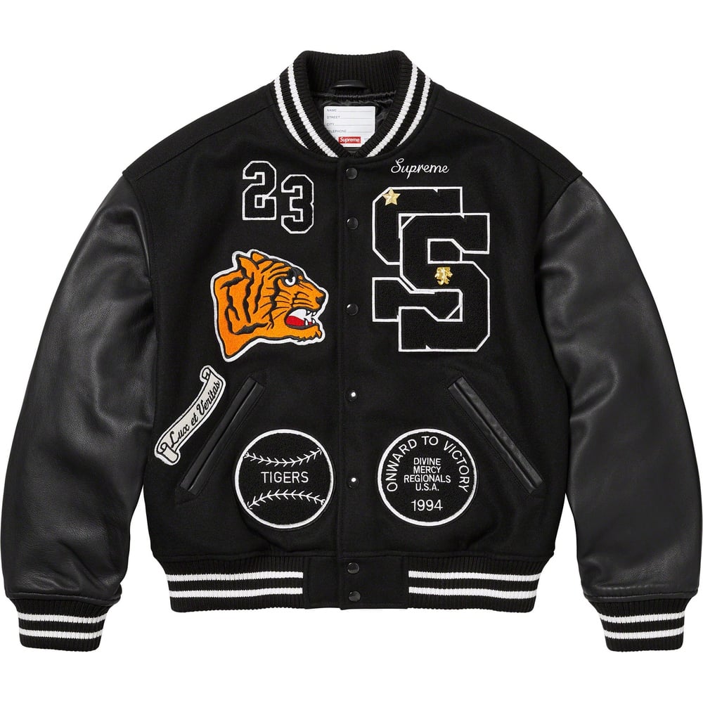Details on Tiger Varsity Jacket  from fall winter
                                                    2023 (Price is $568)