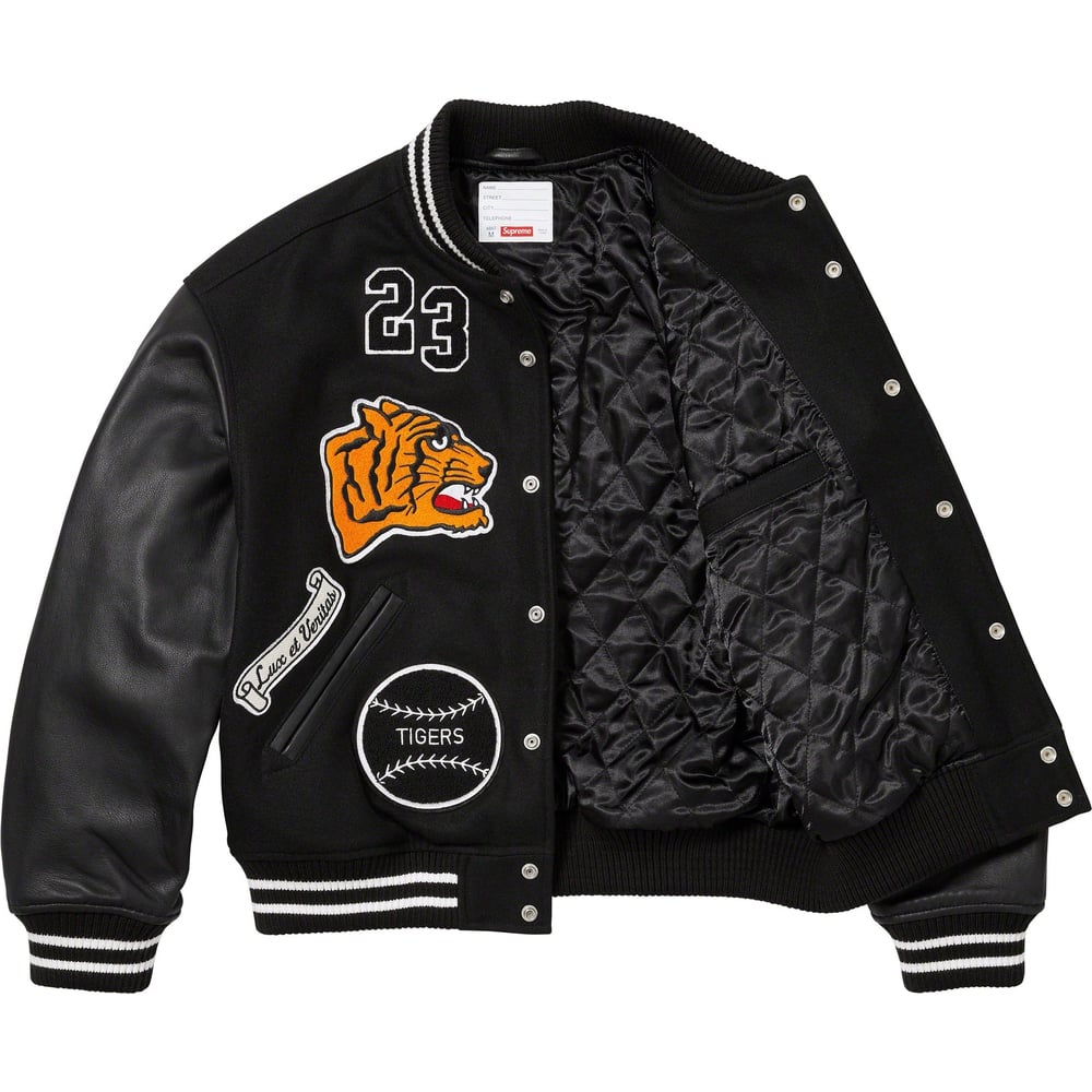 Details on Tiger Varsity Jacket  from fall winter
                                                    2023 (Price is $568)