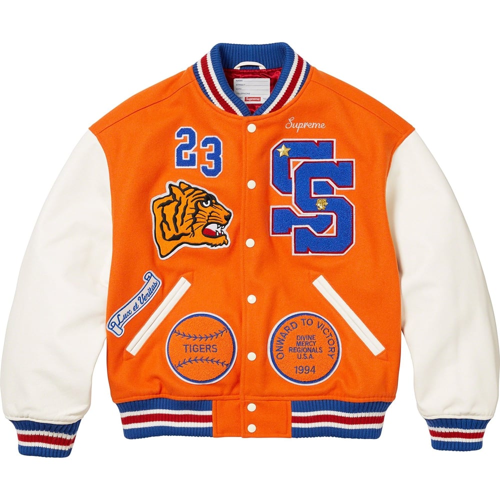 Details on Tiger Varsity Jacket  from fall winter
                                                    2023 (Price is $568)