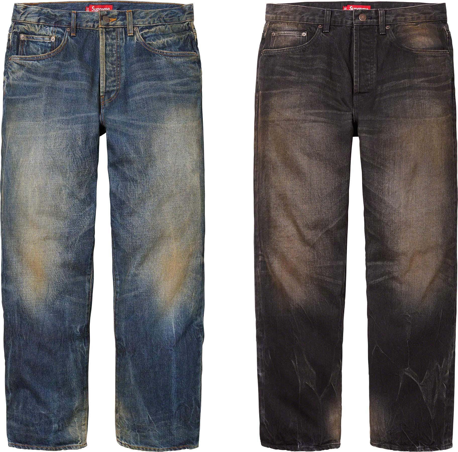 Distressed Loose Fit Selvedge Jean - fall winter 2023 - Supreme