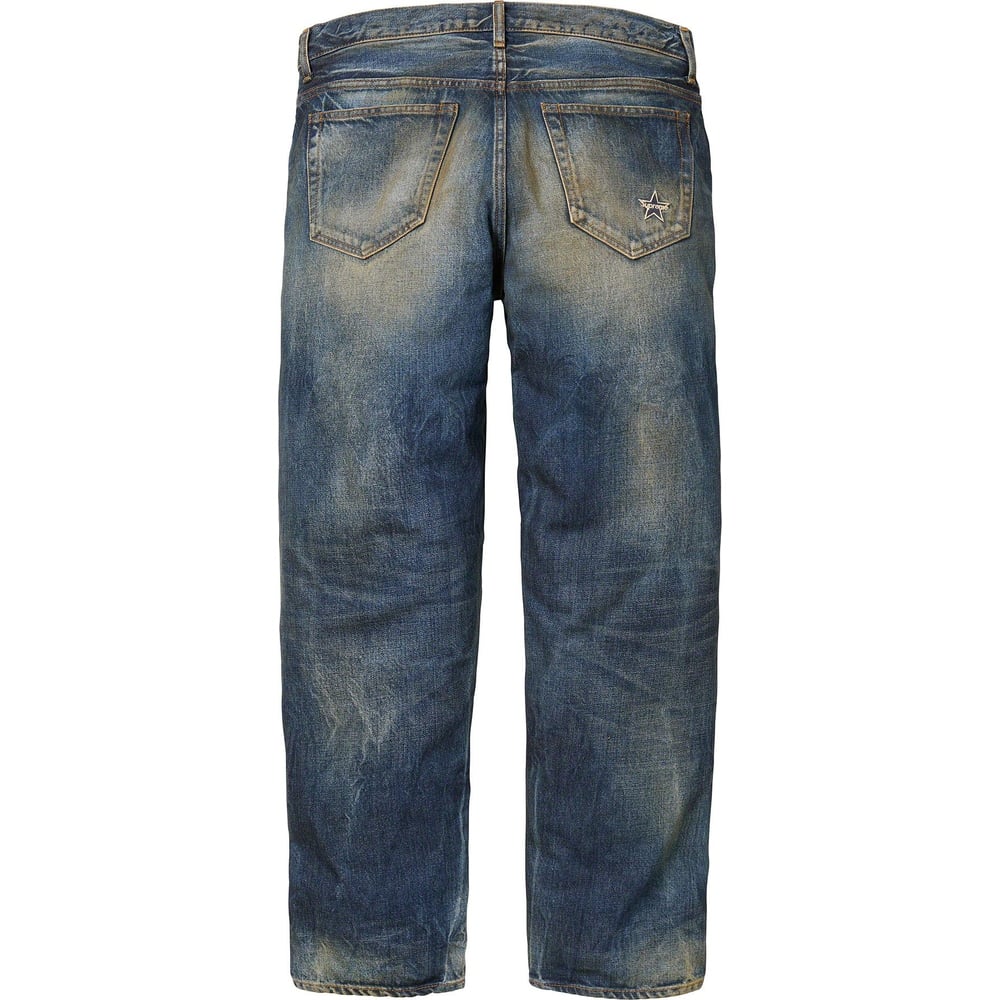 Details on Distressed Loose Fit Selvedge Jean  from fall winter
                                                    2023 (Price is $288)