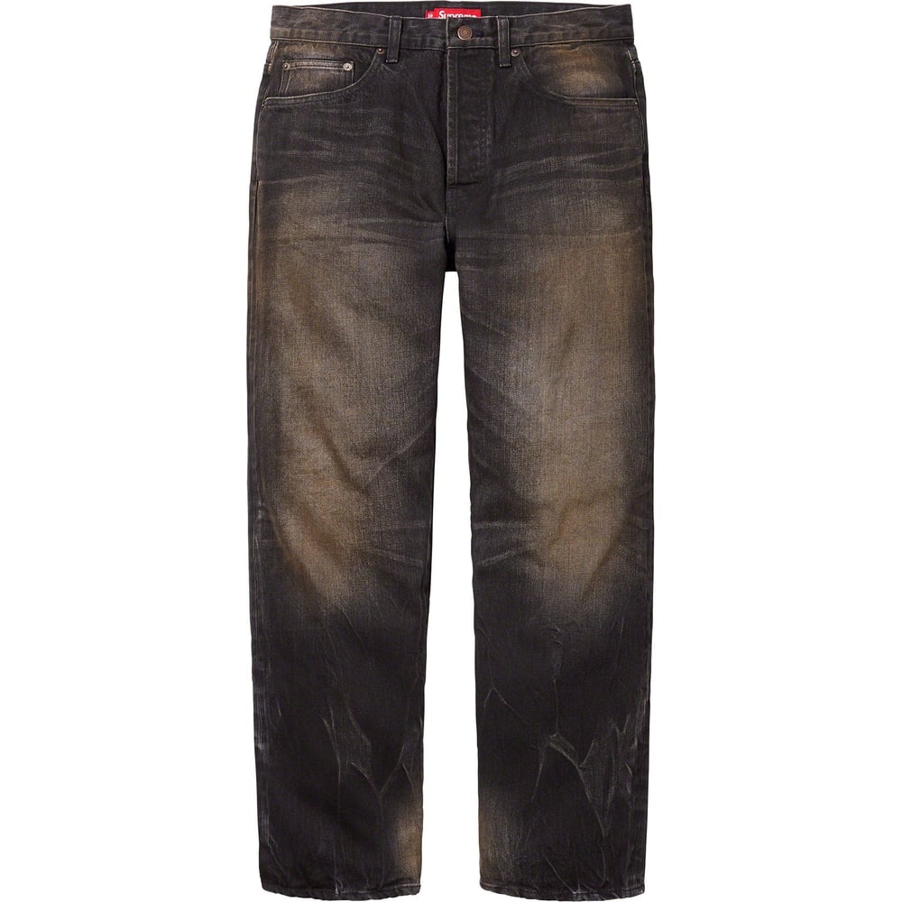 Details on Distressed Loose Fit Selvedge Jean  from fall winter
                                                    2023 (Price is $288)