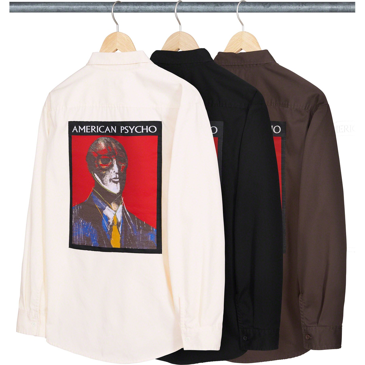Details on American Psycho Work Shirt from fall winter 2023 (Price is $148)
