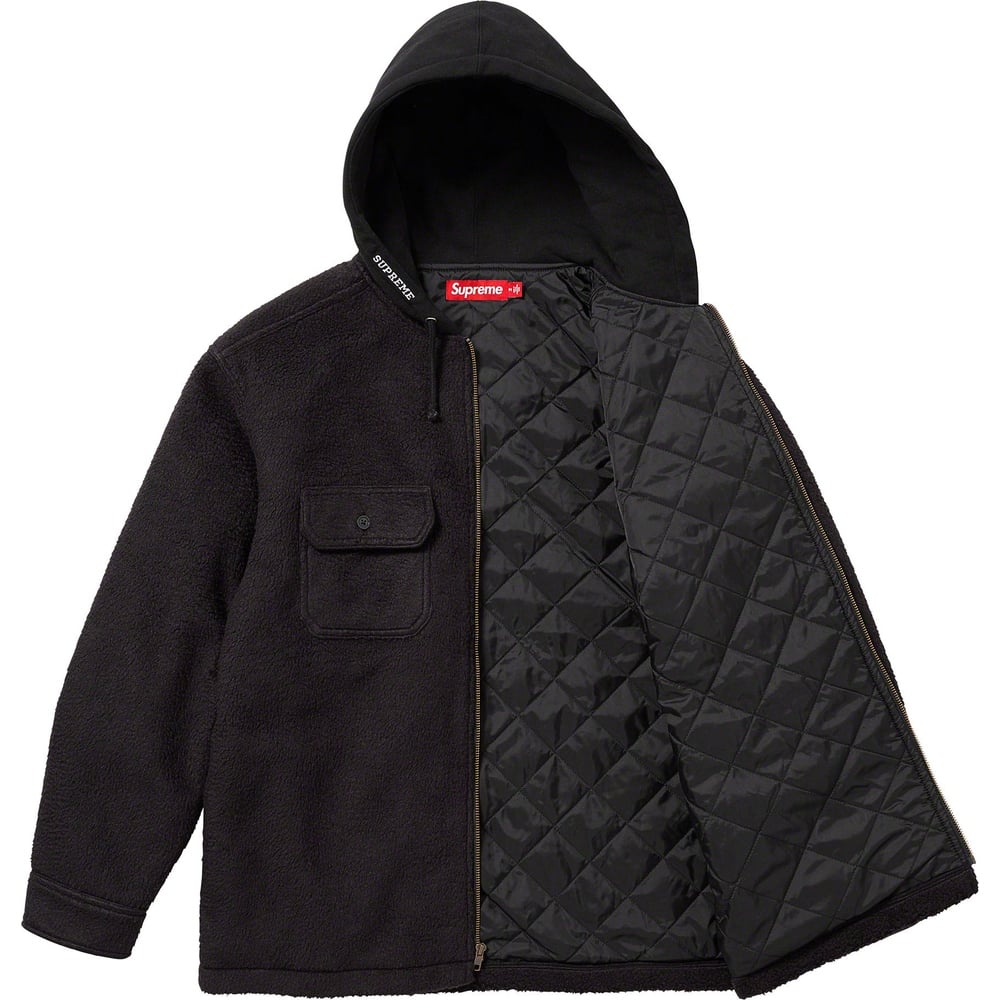 Details on Fleece Zip Up Hooded Shirt  from fall winter
                                                    2023 (Price is $158)