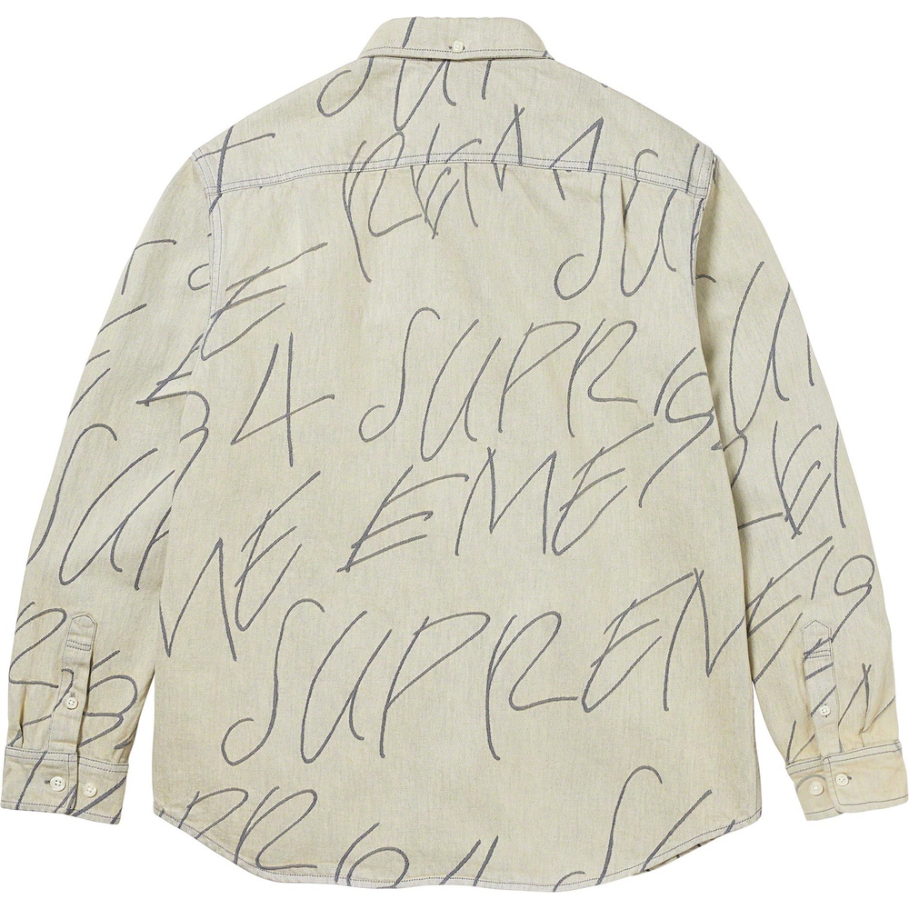 Details on Handwriting Jacquard Denim Shirt  from fall winter
                                                    2023 (Price is $148)