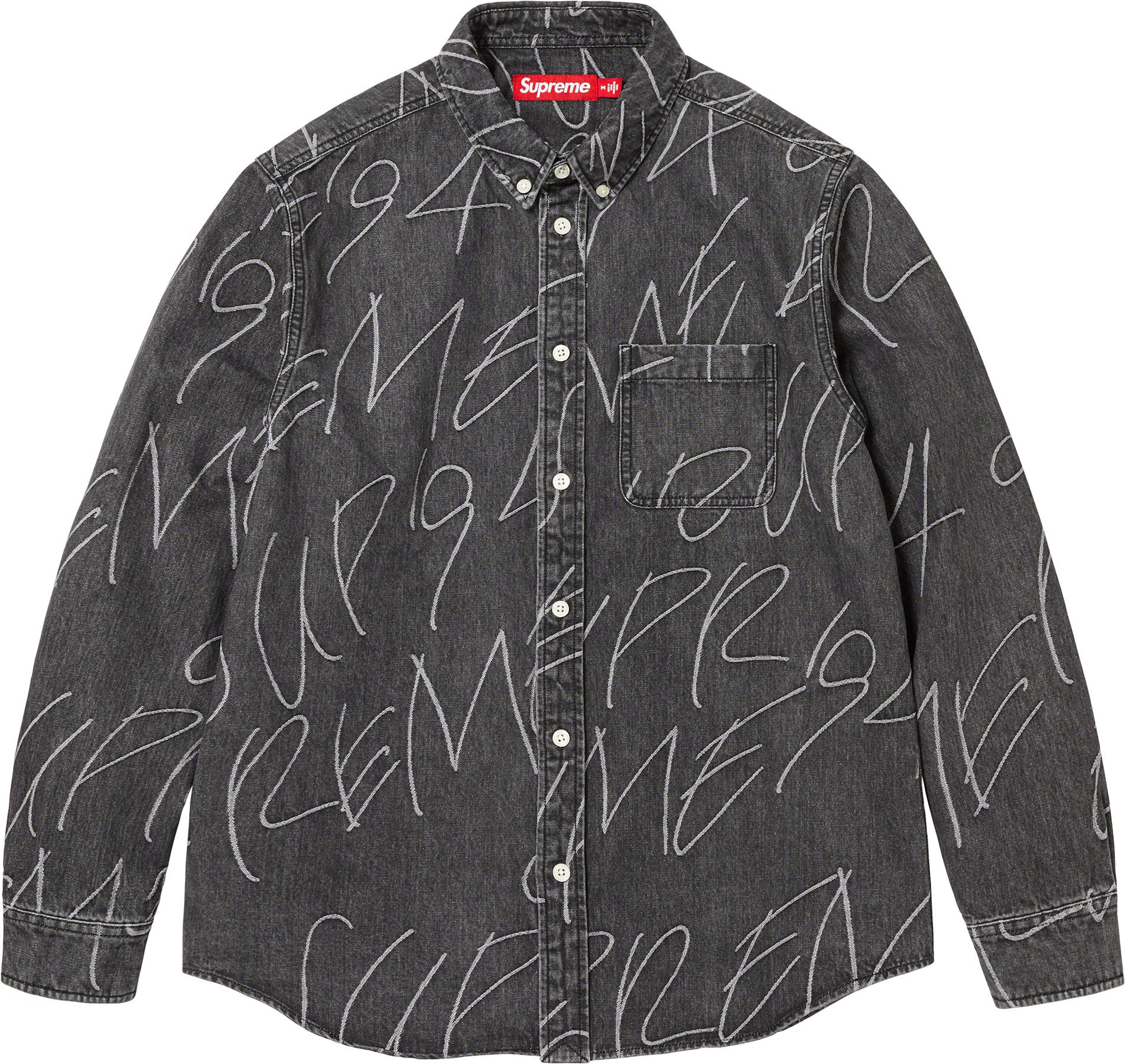 Handwriting Jacquard Denim Shirt - fall winter 2023 - Supreme