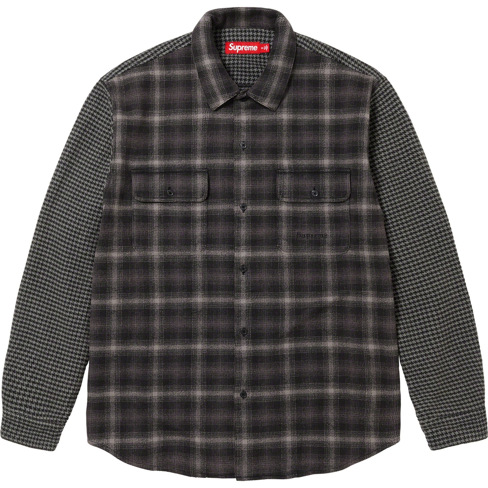 Details on Houndstooth Plaid Flannel Shirt  from fall winter
                                                    2023