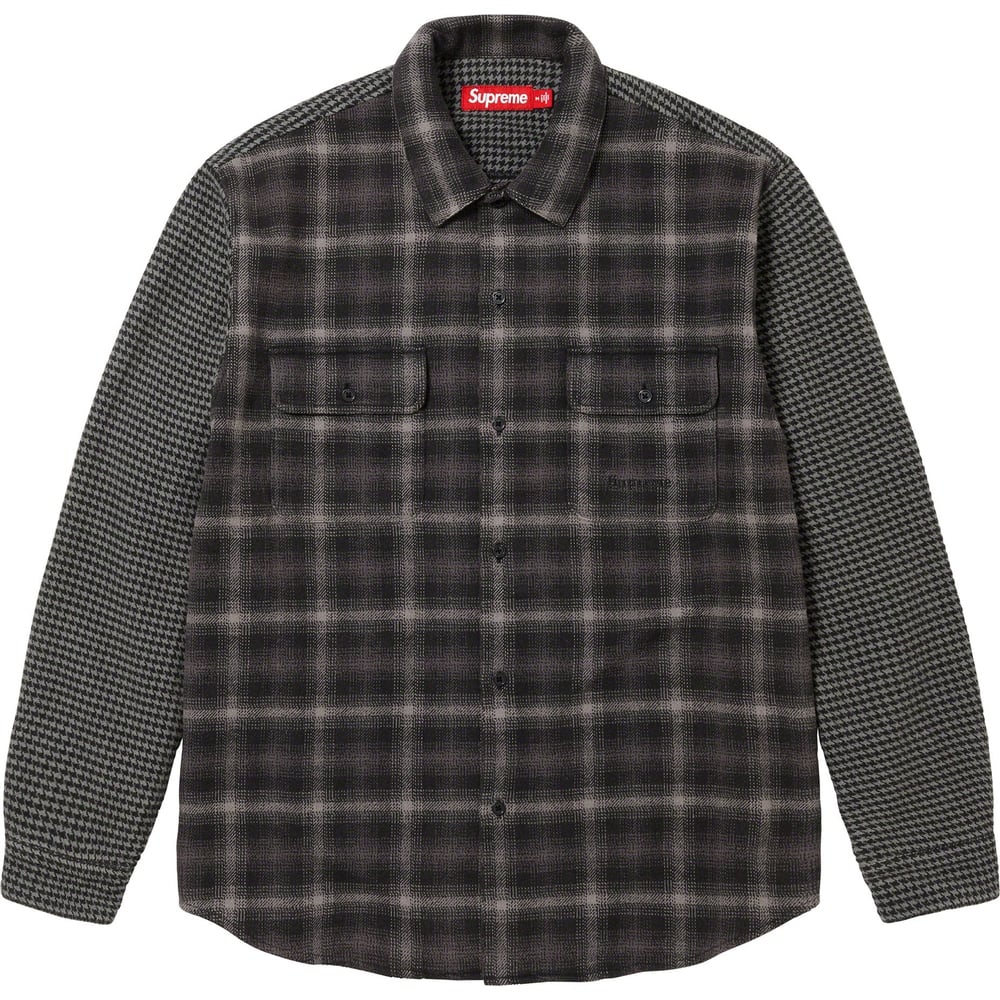 Details on Houndstooth Plaid Flannel Shirt  from fall winter
                                                    2023 (Price is $138)