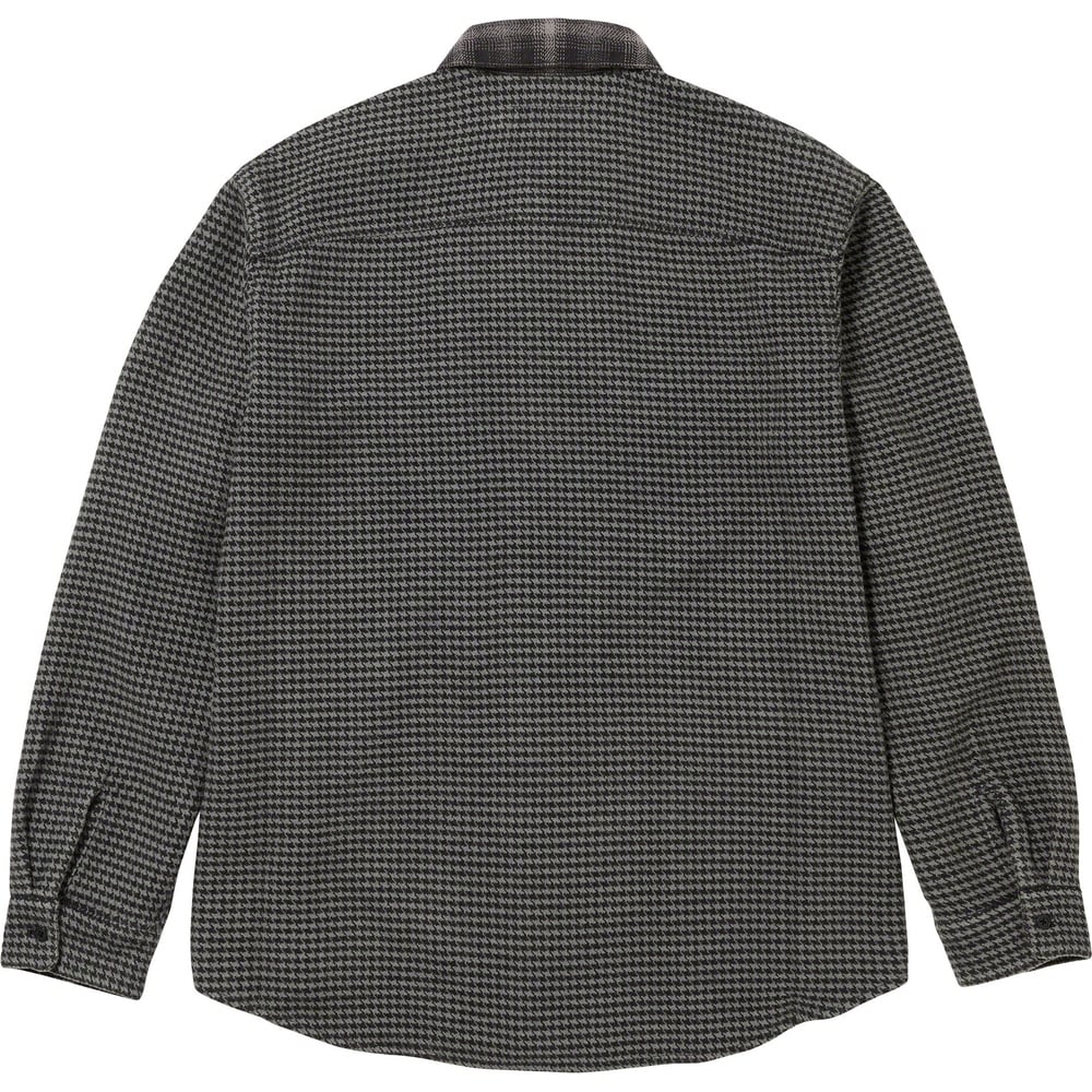 Details on Houndstooth Plaid Flannel Shirt  from fall winter
                                                    2023 (Price is $138)