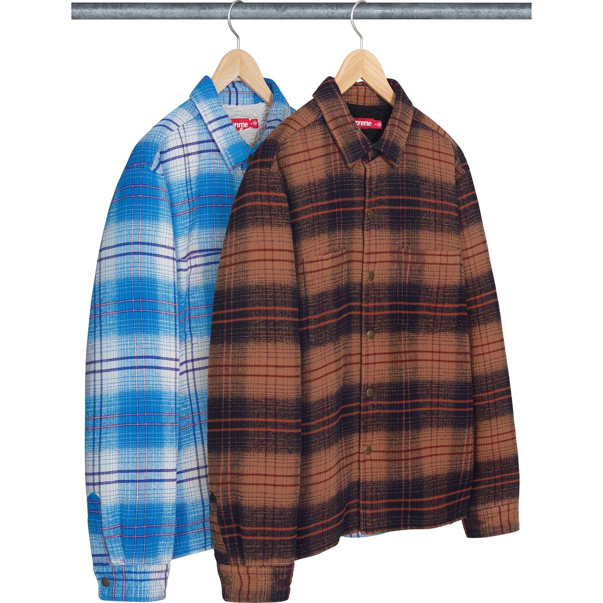 Supreme Lined Flannel Snap Shirt released during fall winter 23 season